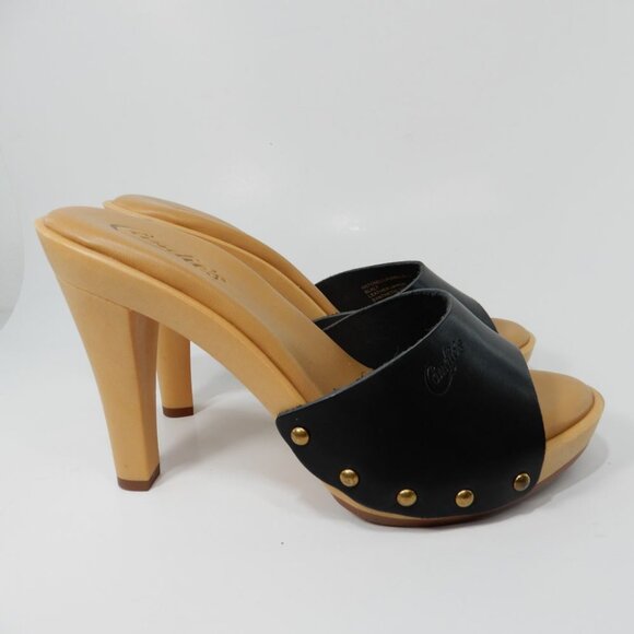 Candie's Antonella OMG Slide Platform Heels Clog SANDAL Size 7 Black Leather NEW - Picture 7 of 12